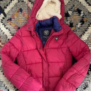 Pink puff jacket